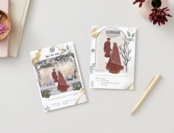 Wedding /Nikkah invitation Groom & bride holding hands - Image 4